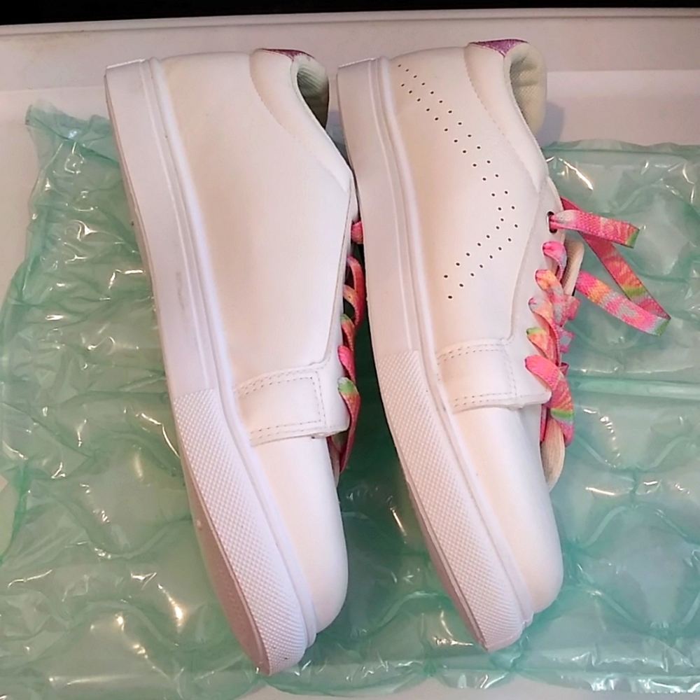 Pop Comfort Fit Breezy Rainbow Lace Up Sneakers White Womens Size 10M - Picture 3 of 8